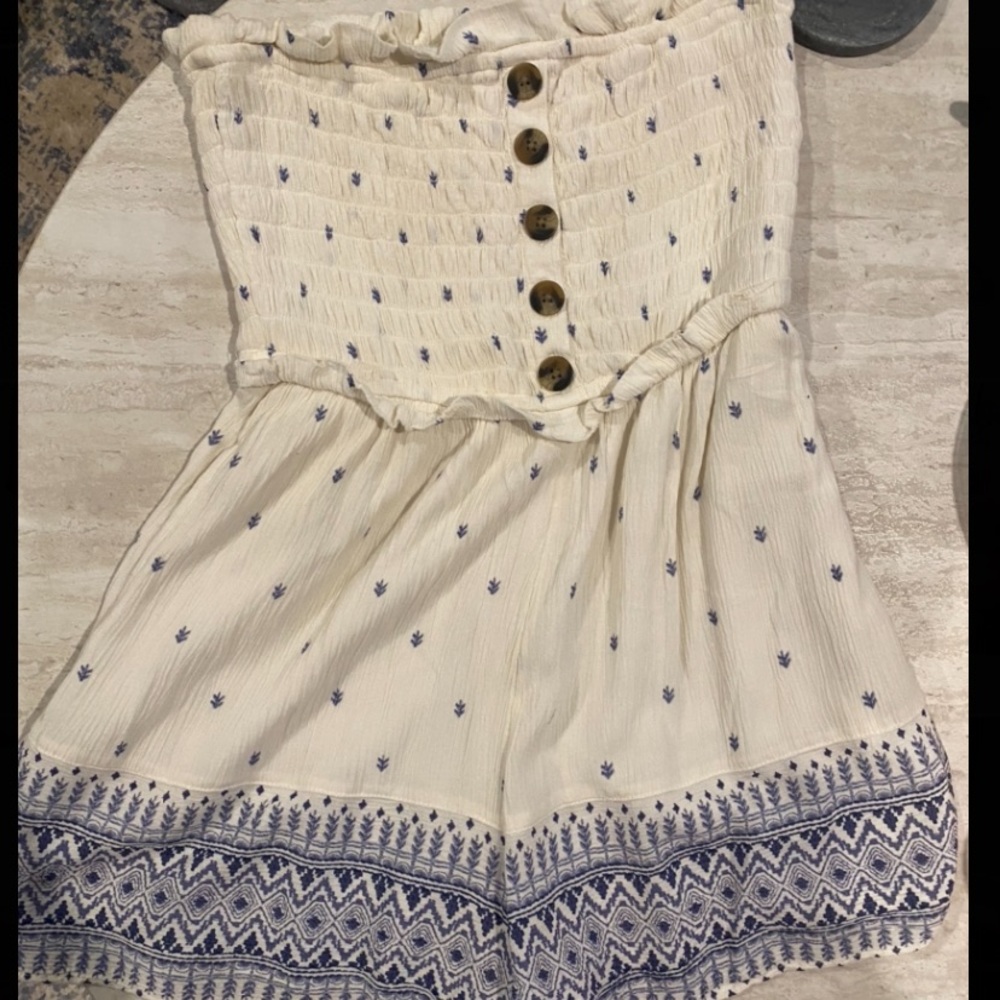 American eagle white and blue romper. Size medium.